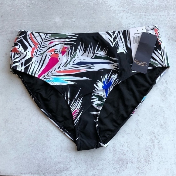 Rachel Rachel Roy High Waisted Moderate Coverage Swim Bikini Bottoms Medium - Picture 2 of 8